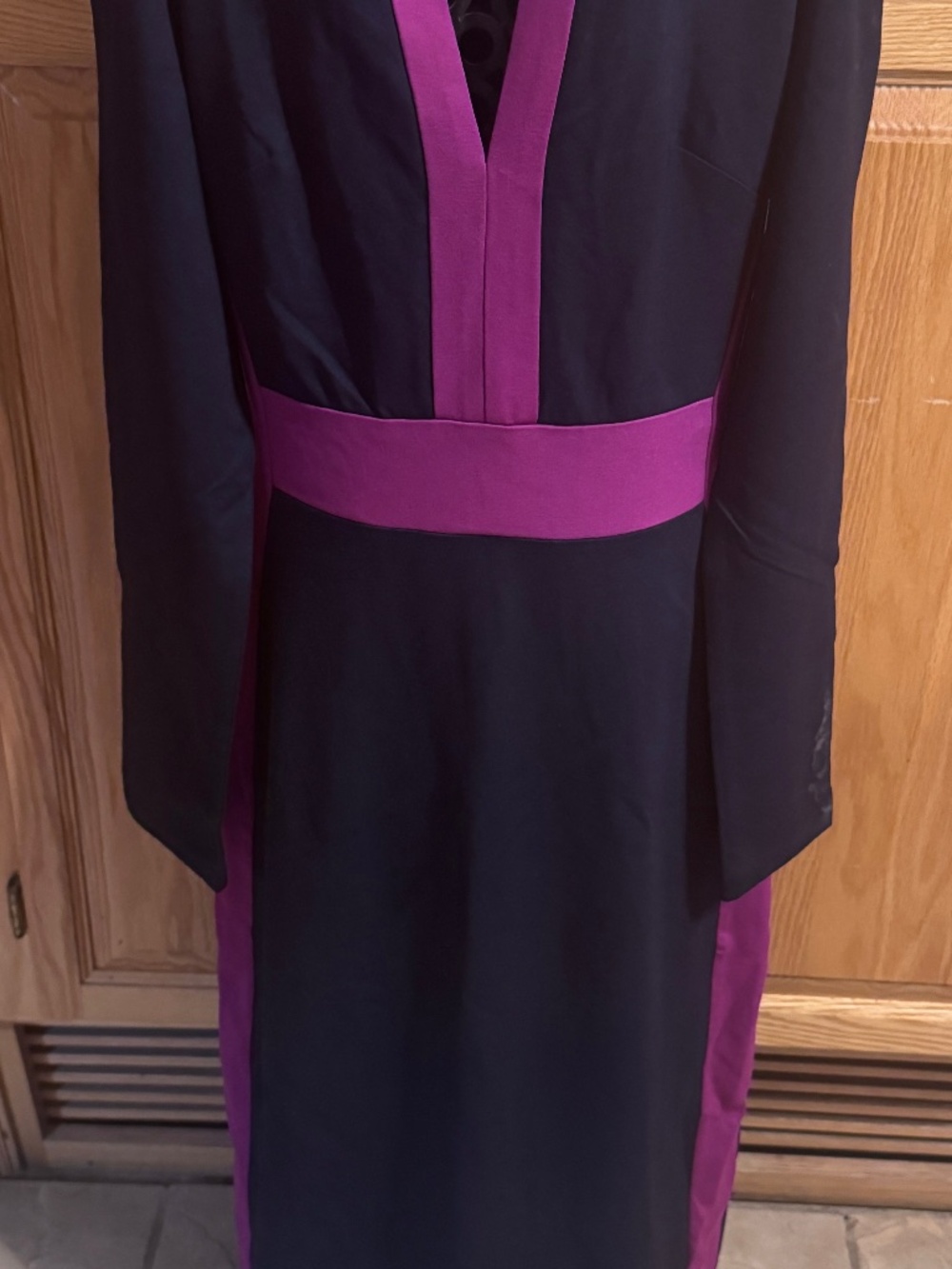 Boden US 2R Long Sleeve Full Length Dress Purple V-Neck Classic Casual Comfort